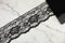 Black Floral Lace Trim Remnant  4 inches width x 5.5 yards